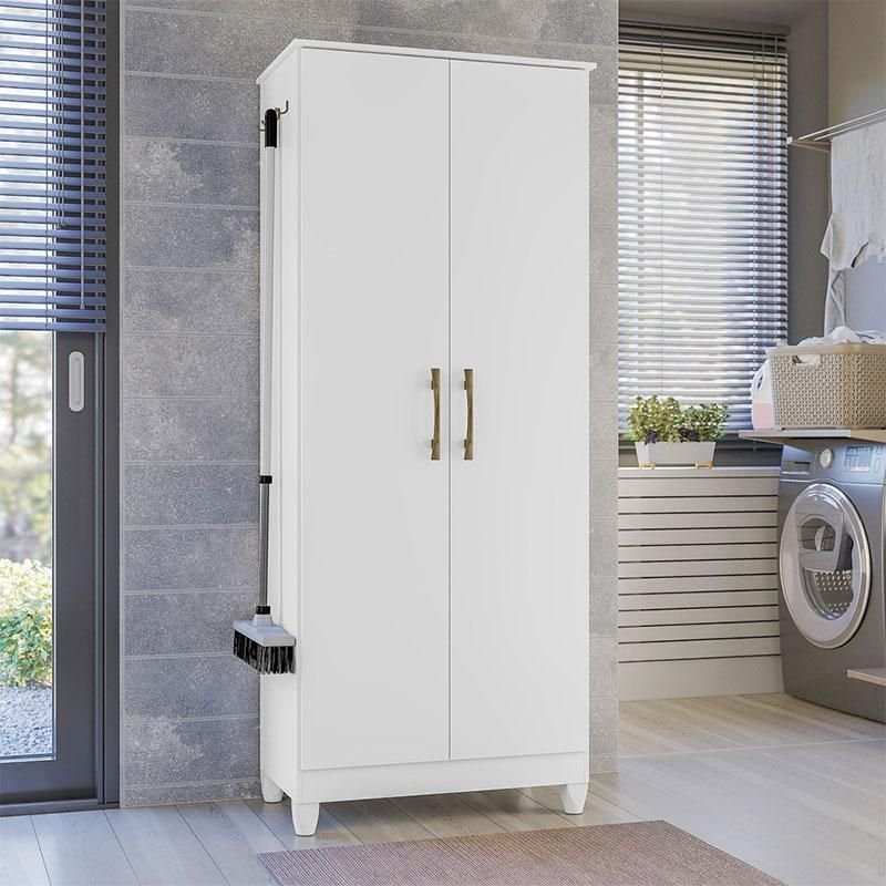 Armário Multiuso Ambiente Jade Branco Brilho com 2 Portas e 4 Prateleiras Moval