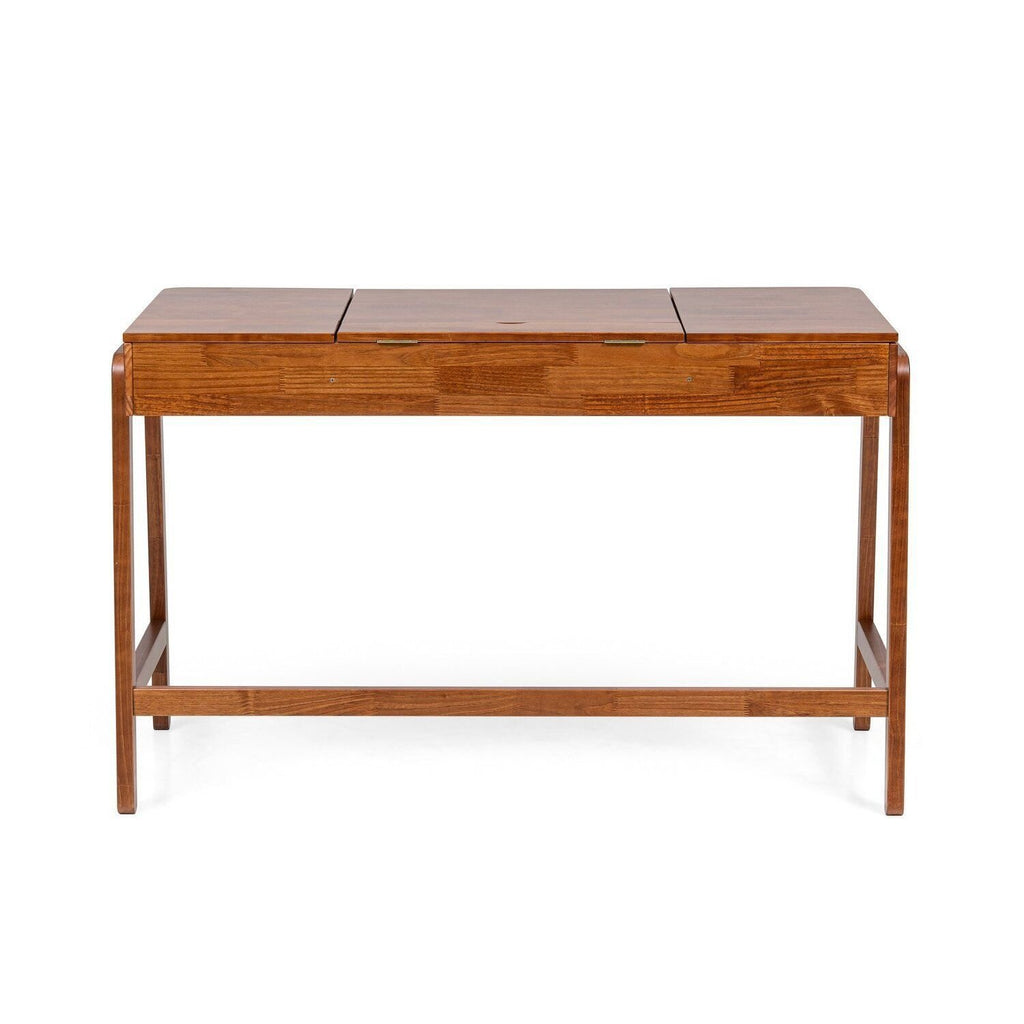 Escrivaninha Mesa Escritório Madeira Maciça 125,6cm Aura Yescasa Marrom/Garapa