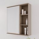 Espelheira para Banheiro MGM Móveis Treviso 1 Porta 3 Prateleiras 55,8cm Branco