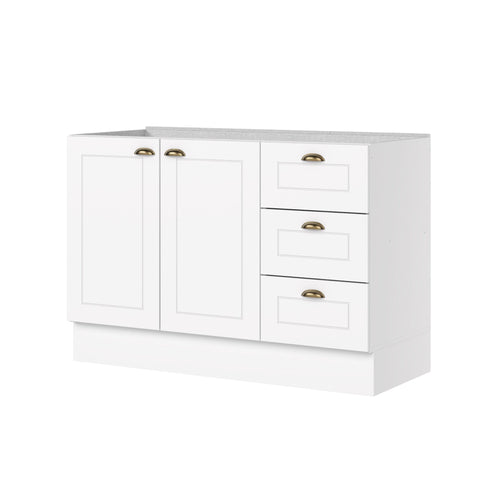 Balcão Pia 3 Gavetas 2 Portas 120cm 100% MDF Americana Henn Branco