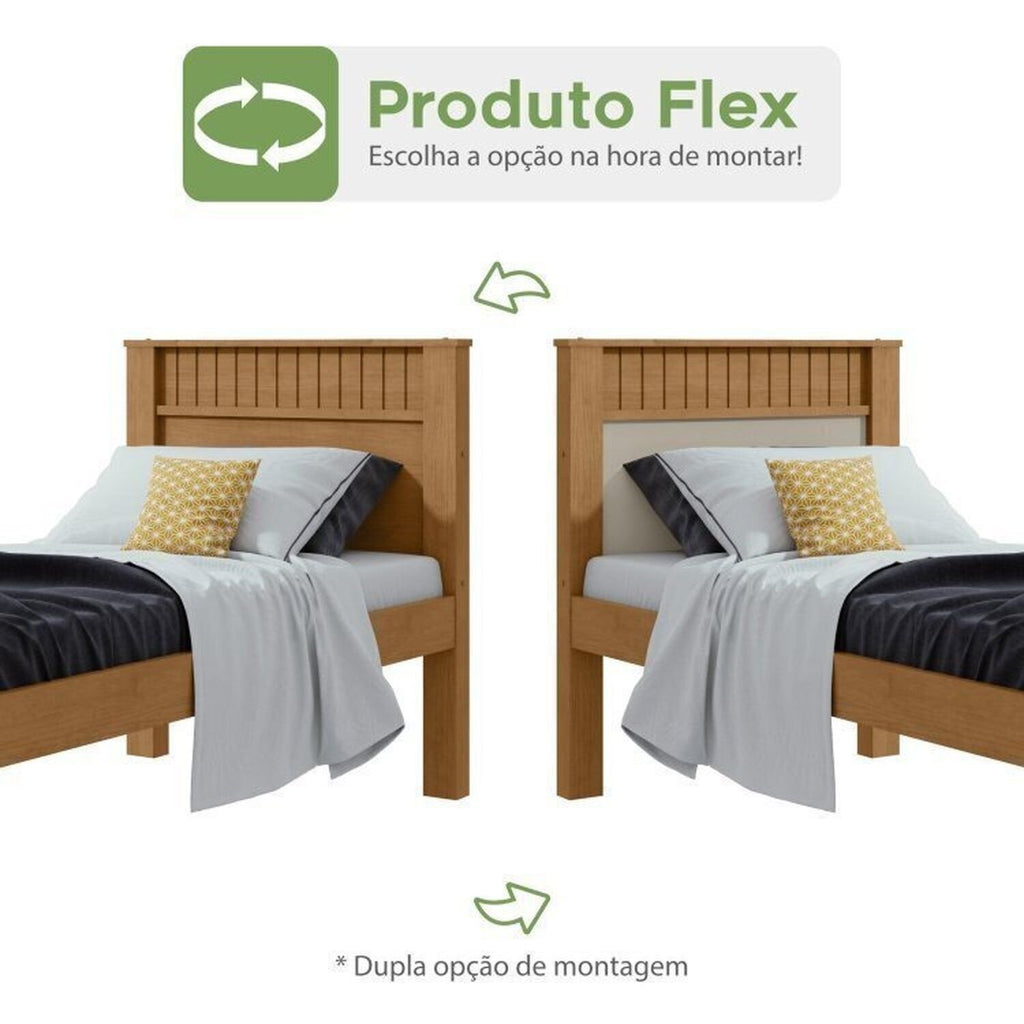 Kit Quarto Infantil 3 Peças com 2 Camas Solteiro e Mesa de Cabeceira Athenas Maggiore Amêndoa Clean