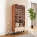 Cristaleira 2 Portas de Vidro 1 Gaveta 4 Prateleiras 75cm Londres Politorno