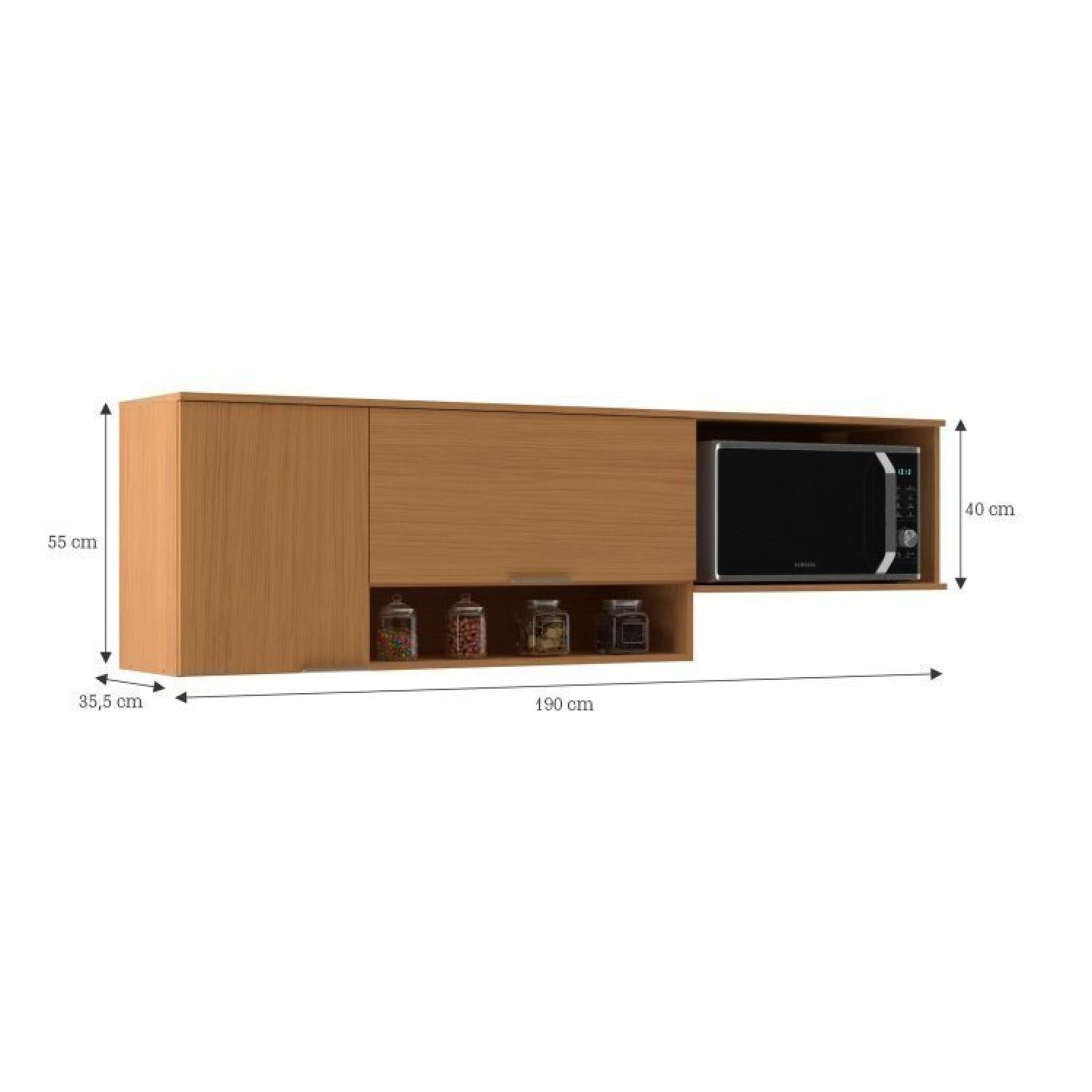 Cozinha Completa Modulada Alice Yescasa 6 Portas 2 Gavetas Laranja/Angelin Premium/Off White