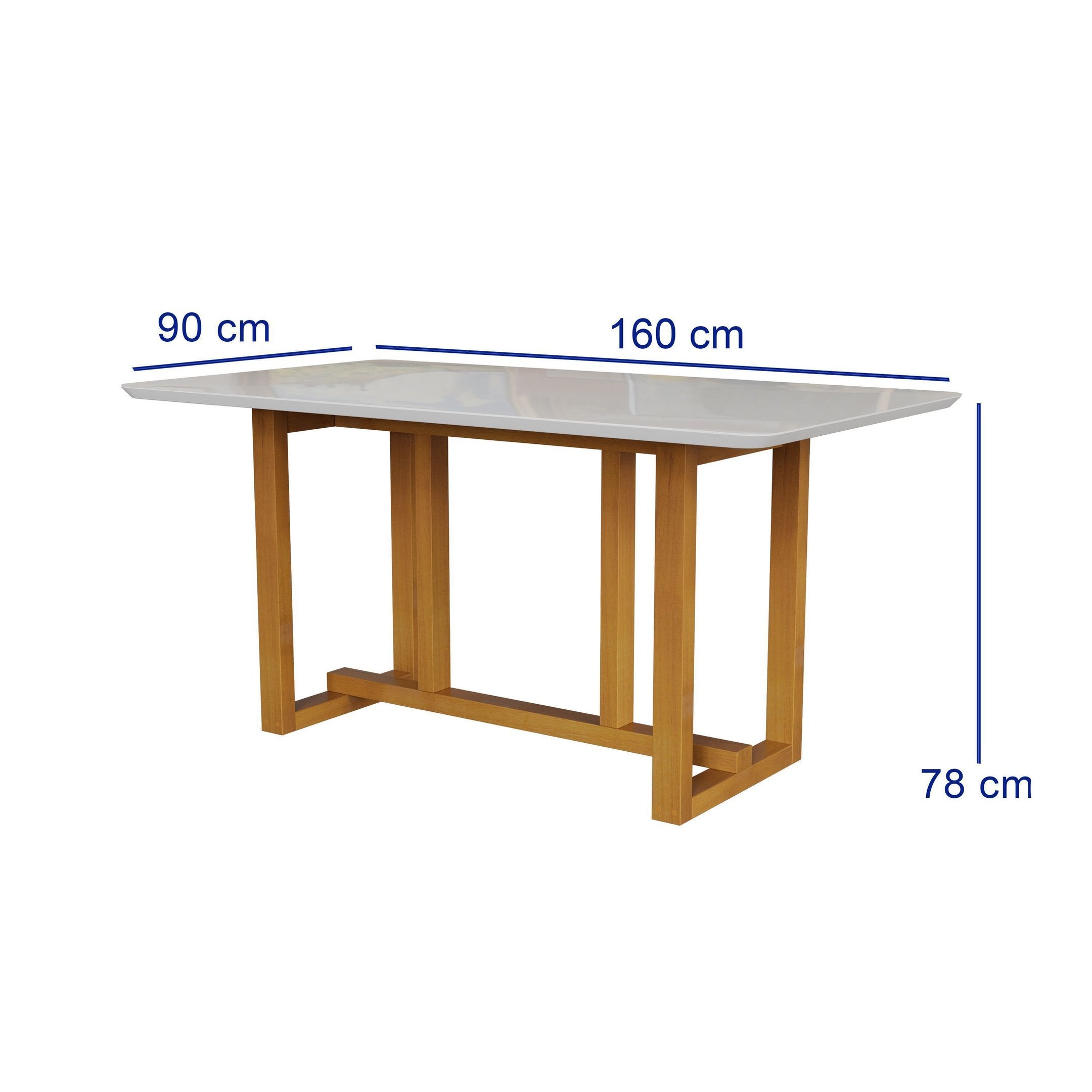 Conjunto Sala de Jantar Filadélfia 6 Cadeiras Tampo de Vidro Madeira Maciça Cerejeira/Palha Móveis Meneghetti 971508