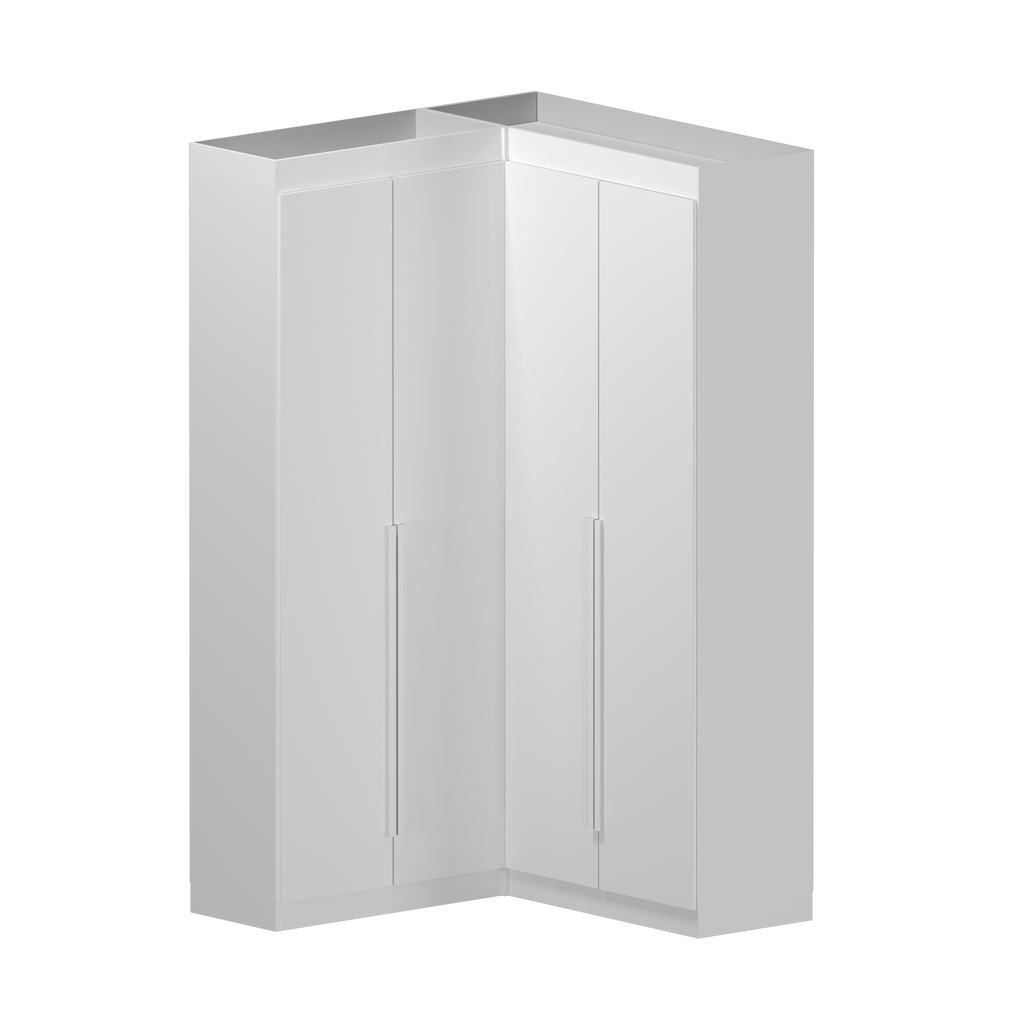 Guarda-Roupa Casal Canto 4 Portas 4 Gavetas Versatille Yescasa MDP Branco