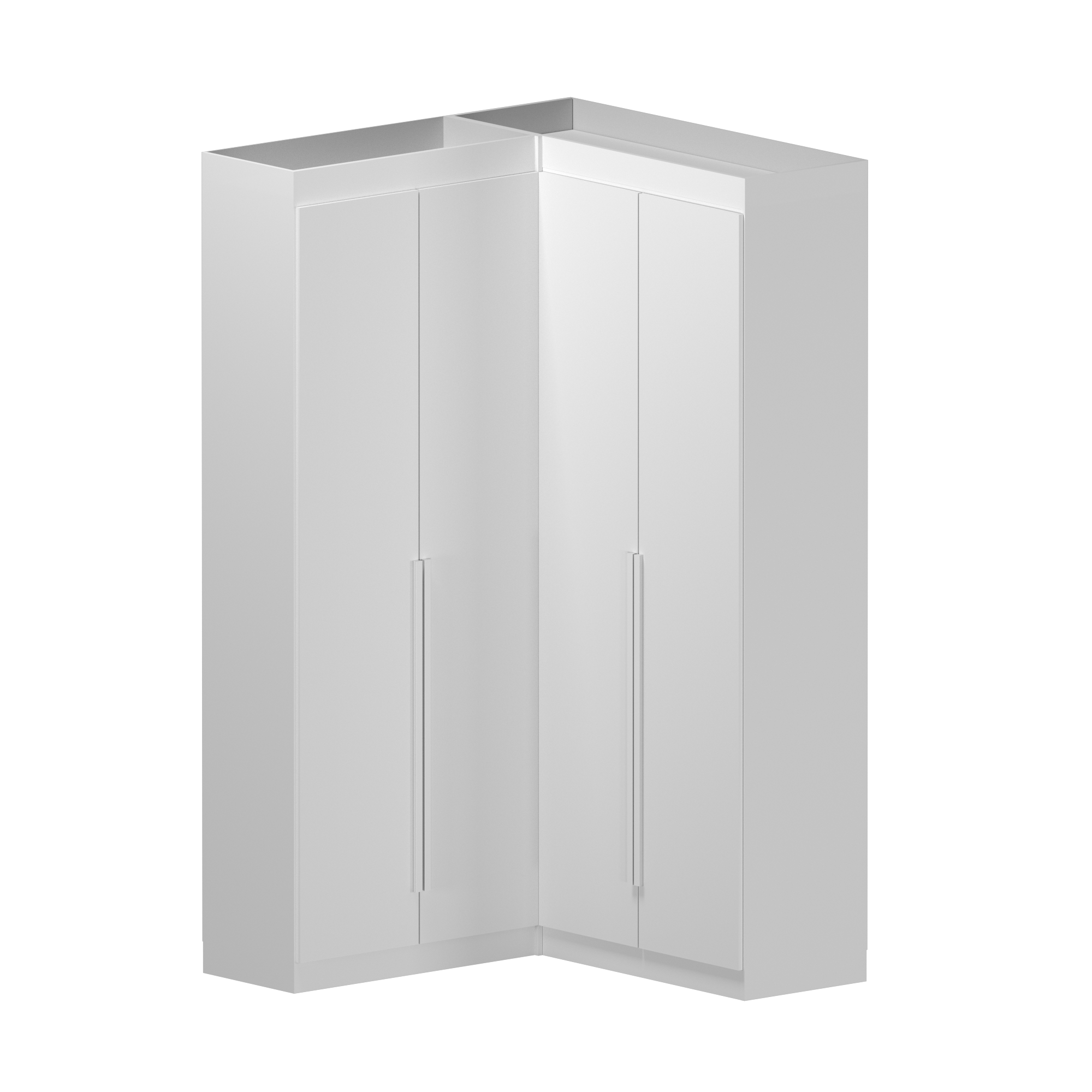 Guarda-Roupa Casal Canto 4 Portas 4 Gavetas Versatille Yescasa MDP Branco