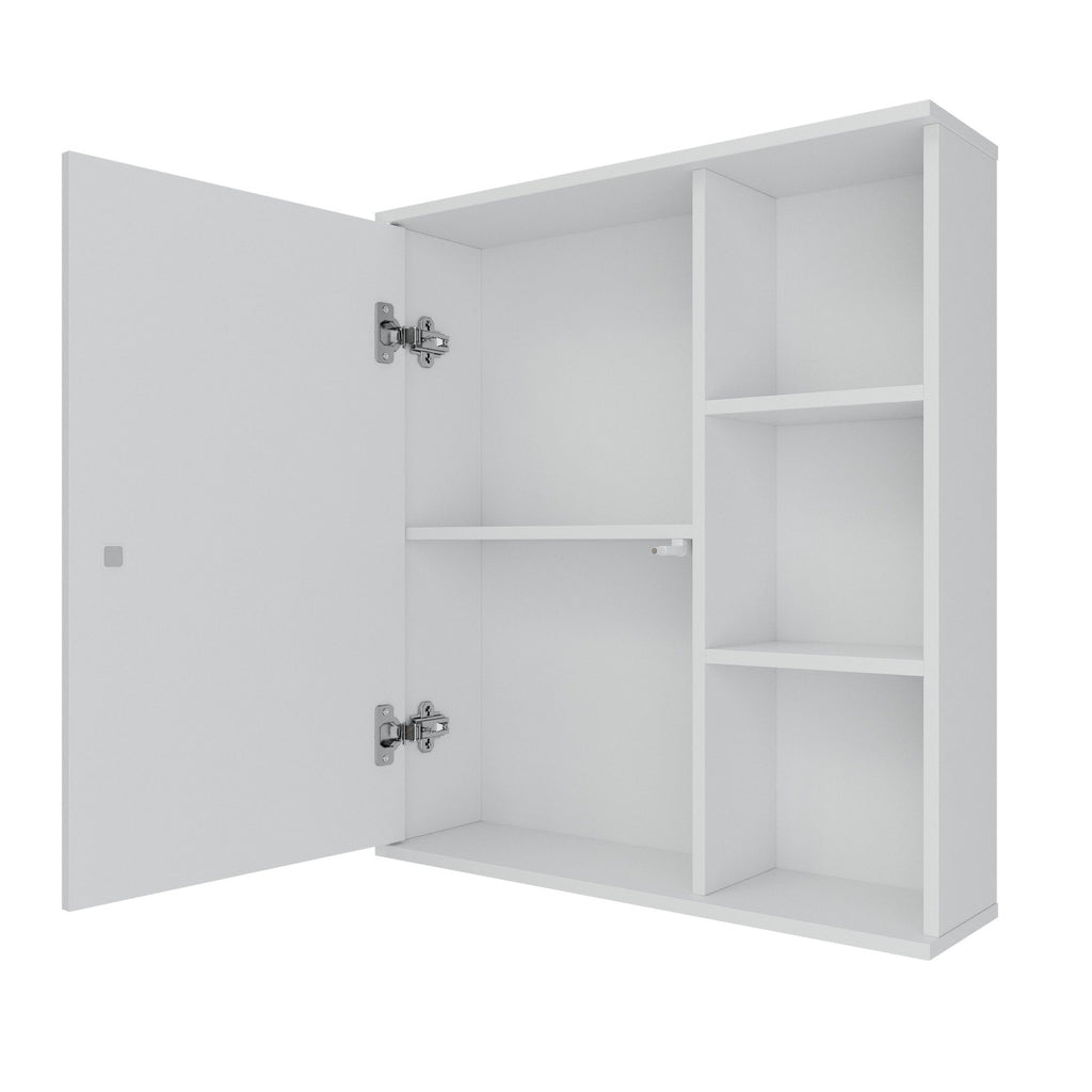 Espelheira para Banheiro MGM Móveis Treviso 1 Porta 3 Prateleiras 55,8cm Branco