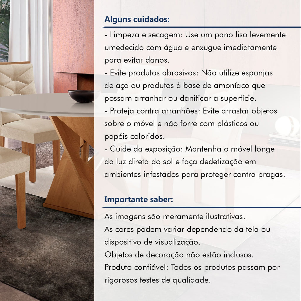 Conjunto Sala de Jantar Mesa Redonda Tampo MDF com 4 Cadeiras Barcelona Yescasa