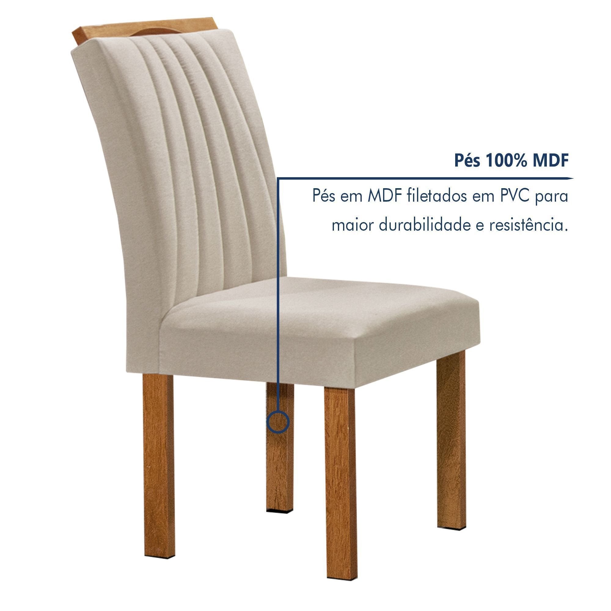 Conjunto Sala de Jantar Mesa Tampo Redondo Vidro Kansas 100cm com 4 Cadeiras Arizona Cel Móveis