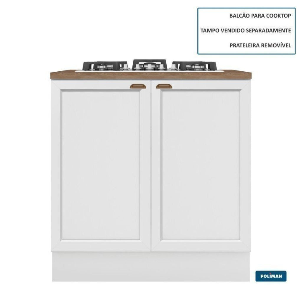 Cozinha Completa Modulada 10 Peças 17 Portas 2 Gavetas com Torre Quente Unna Yescasa Branco/Espresso