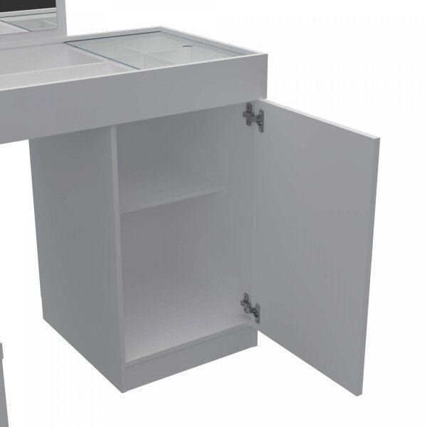 Escrivaninha Mesa Escritório Penteadeira de Canto com Espelho Star 1 Porta 136cm Belaflex
