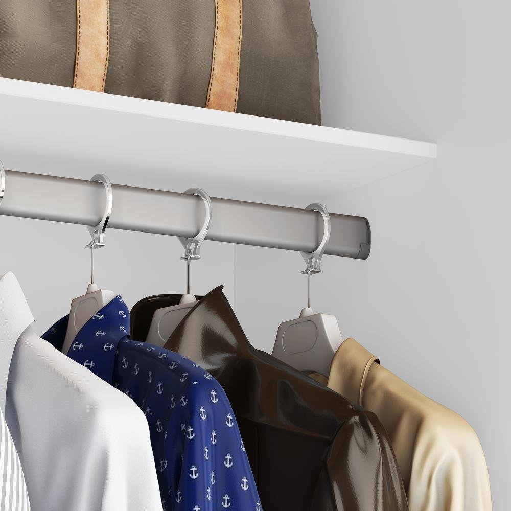 Closet Casal Premium 8 Gavetas MDP Branco/Freijó/Preto Amoudi Móveis