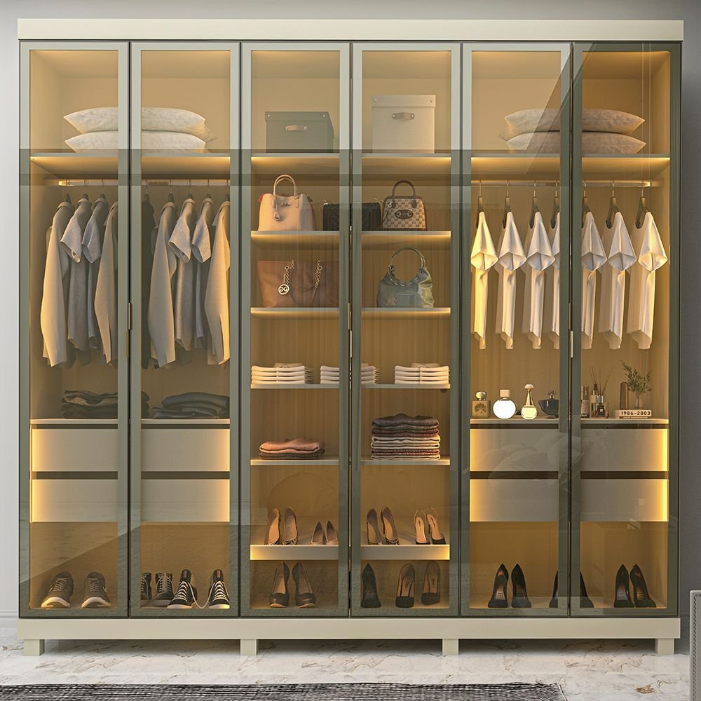 Guarda-Roupa Casal 6 Portas 4 Gavetas Imperatriz Yescasa 100% MDF Off White