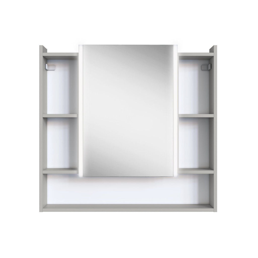 Espelheira para Banheiro com LED 2 Portas Yescasa Off White/Arenas