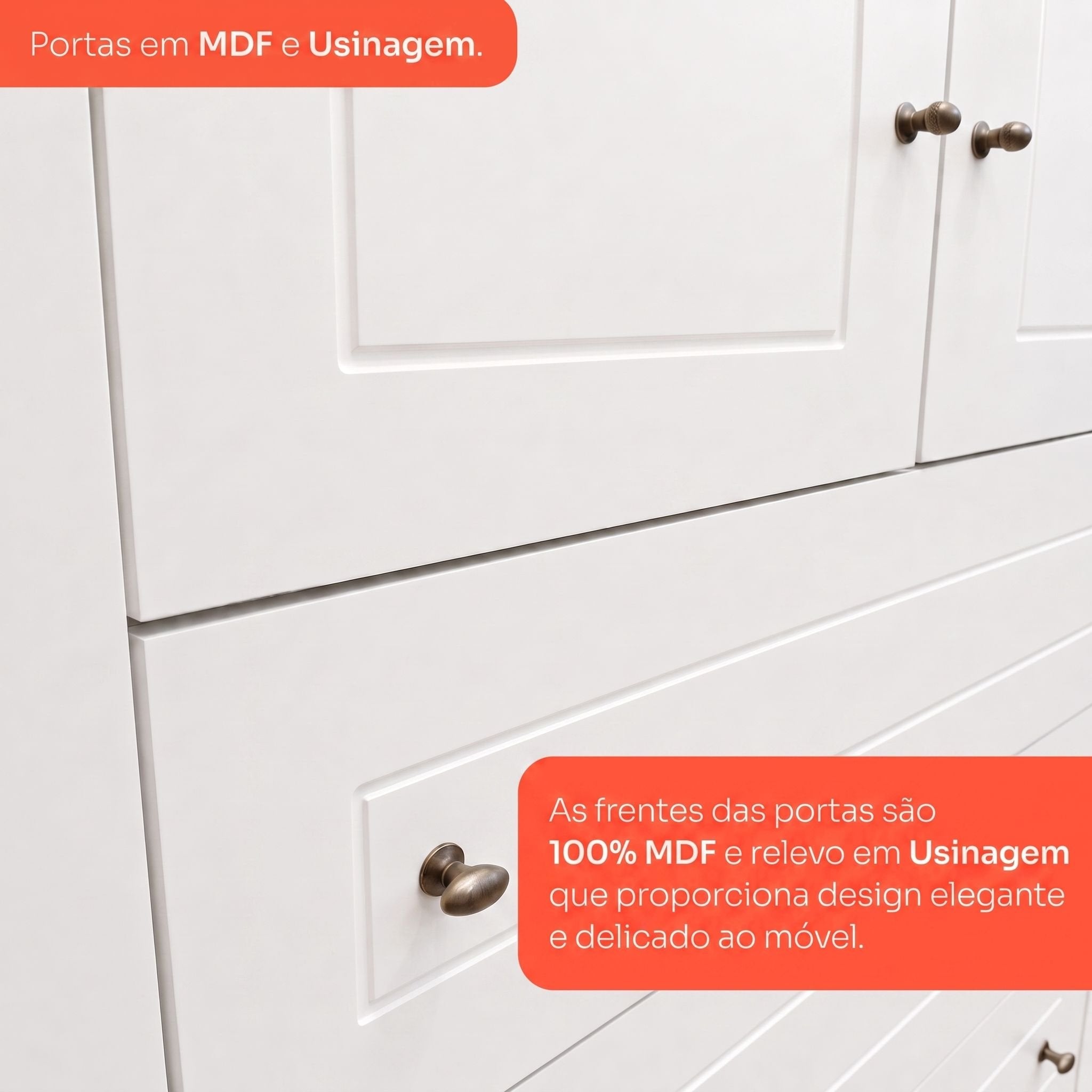 Guarda-Roupa Casal 6 Portas 4 Gavetas Nova York Espresso Móveis Branco