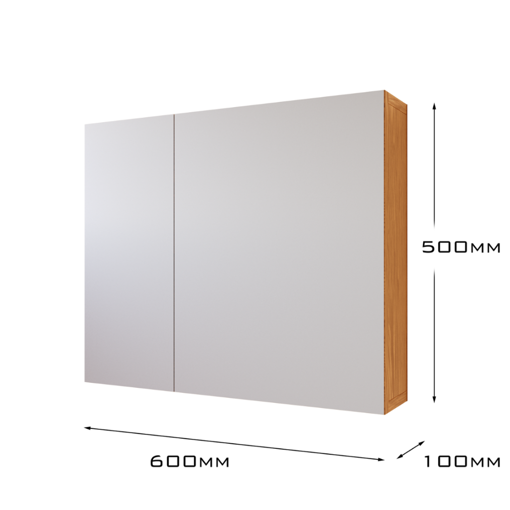Espelheira para Banheiro Klein JM3 Móveis com Nichos 60cm Freijó/Off White
