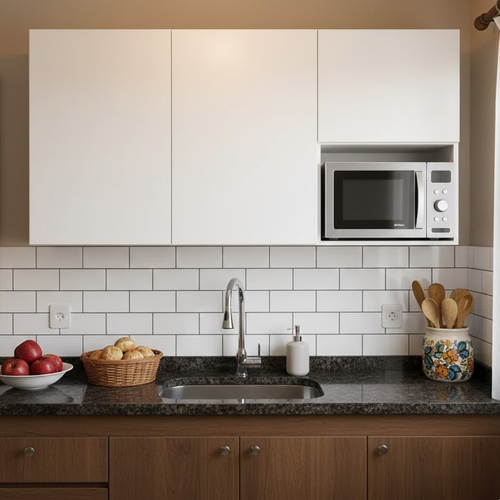 Armário Aéreo para Cozinha 2 Portas 120cm Branco MDF Rafaro
