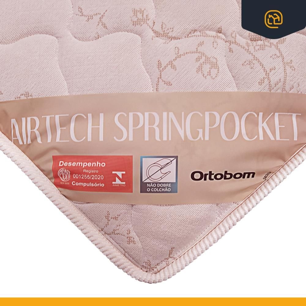 Colchão Casal Molas Ensacadas Ortobom Airtech SuperPocket Antiácaro 138x188x25cm