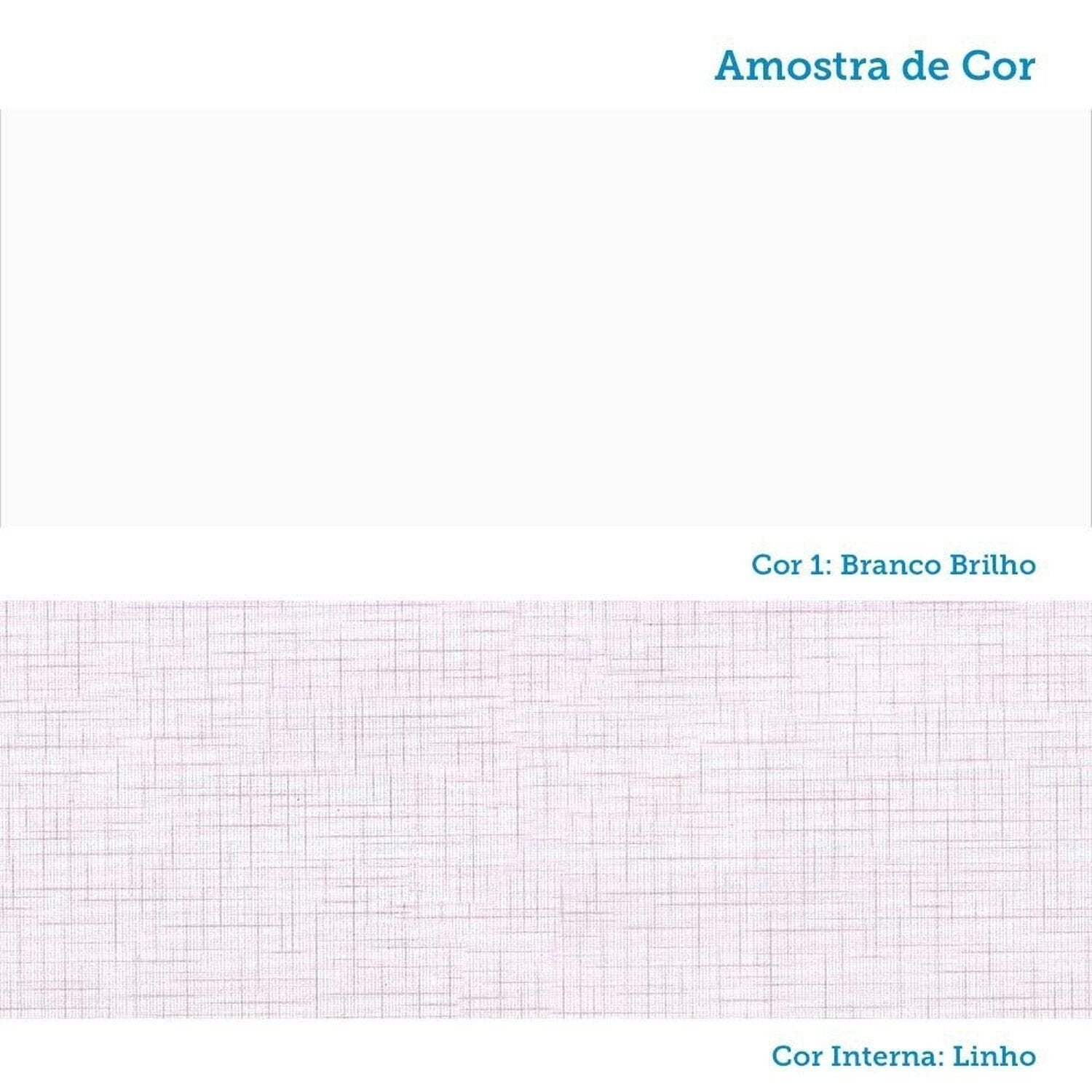 Quarto de Bebê com Guarda-Roupa Cômoda e Berço com Capitonê Maya Provençal 100% MDF Yescasa Branco/B