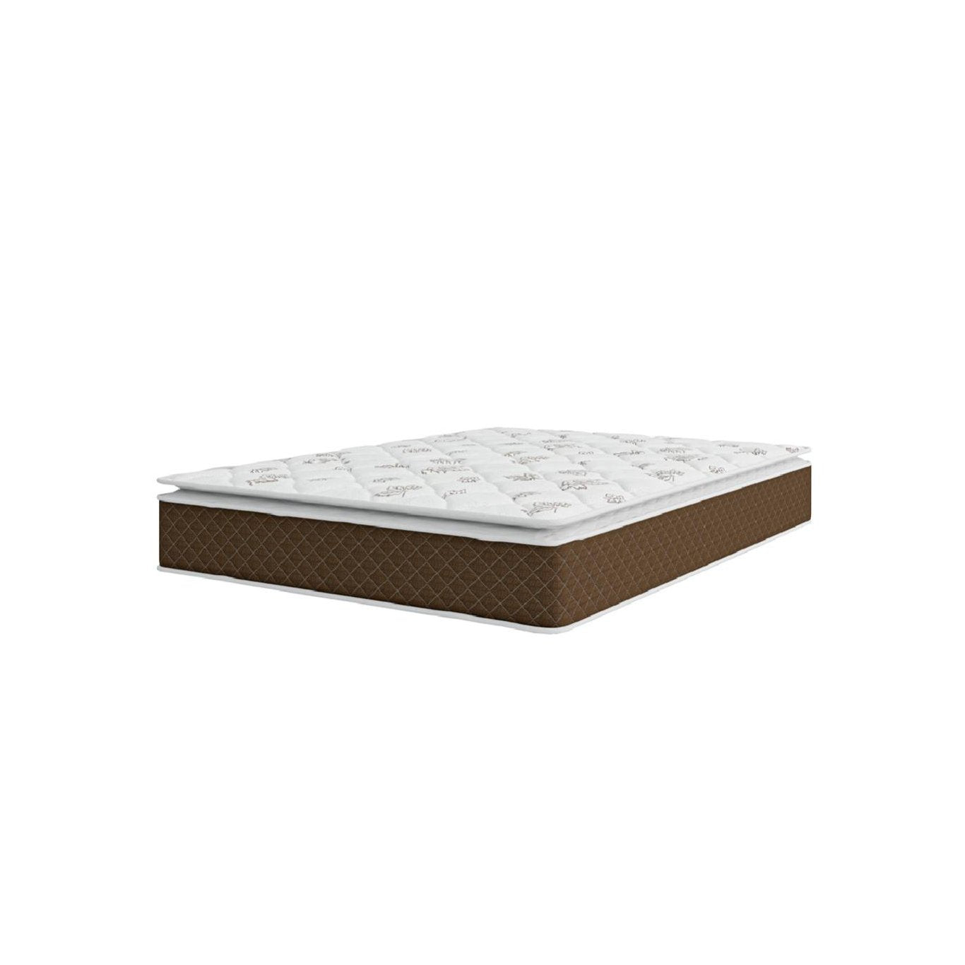 Colchão Casal Umaflex Molas Ensacadas Pillow Top Martino Marrom/Branco 138x188x25cm