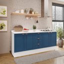 Cozinha Compacta Pérola Yescasa 2 Peças Balcão 2 Gavetas 3 Portas Branco 200x93,7x52cm