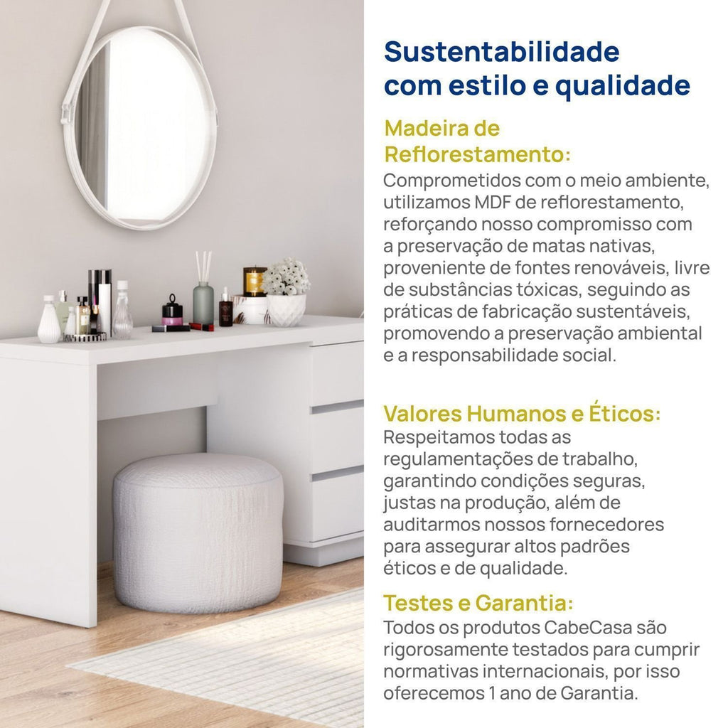 Escrivaninha em L ou Reta Oring 6 Gavetas 230cm CabeCasa MadeiraOriginals