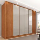 Guarda-Roupa Casal Ripado 6 Portas 6 Gavetas 275cm Yescasa Marrom/Cinamomo