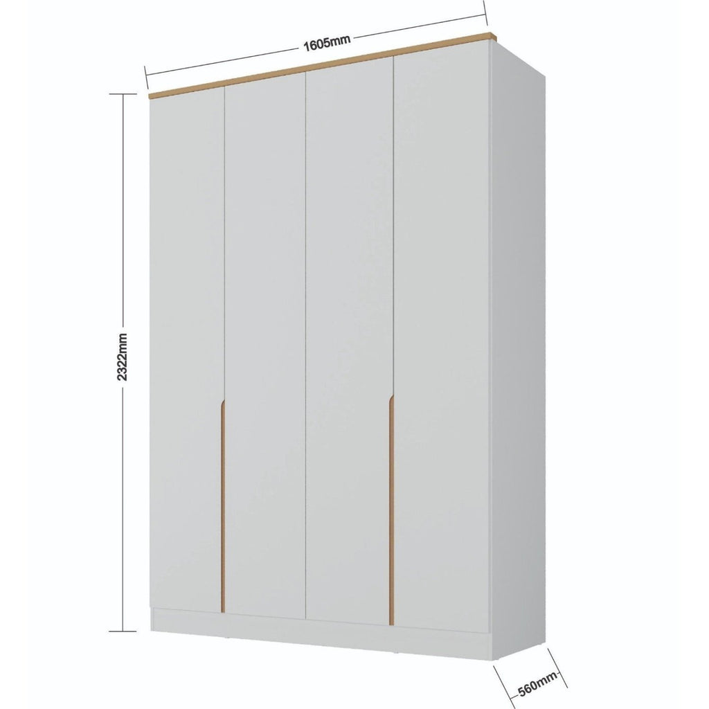 Quarto Infantil Completo Guarda-Roupa e Cômoda Sky Yescasa Branco/Olmo Italiano