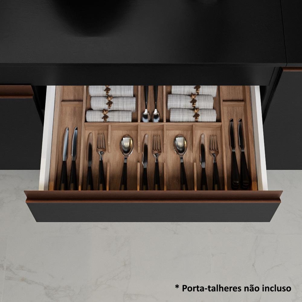 Armário de Cozinha Completa 310cm Reims Madesa GRRM3100018N Preto