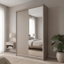 Guarda-Roupa Solteiro 2 Portas 1 Espelho 100% MDF Geneve RR Móveis Branco