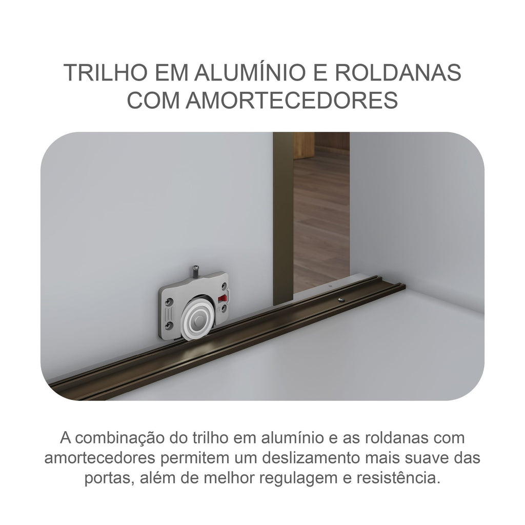 Guarda-Roupa Solteiro 2 Portas 3 Gavetas Toronto Novo Horizonte 100% MDF Branco