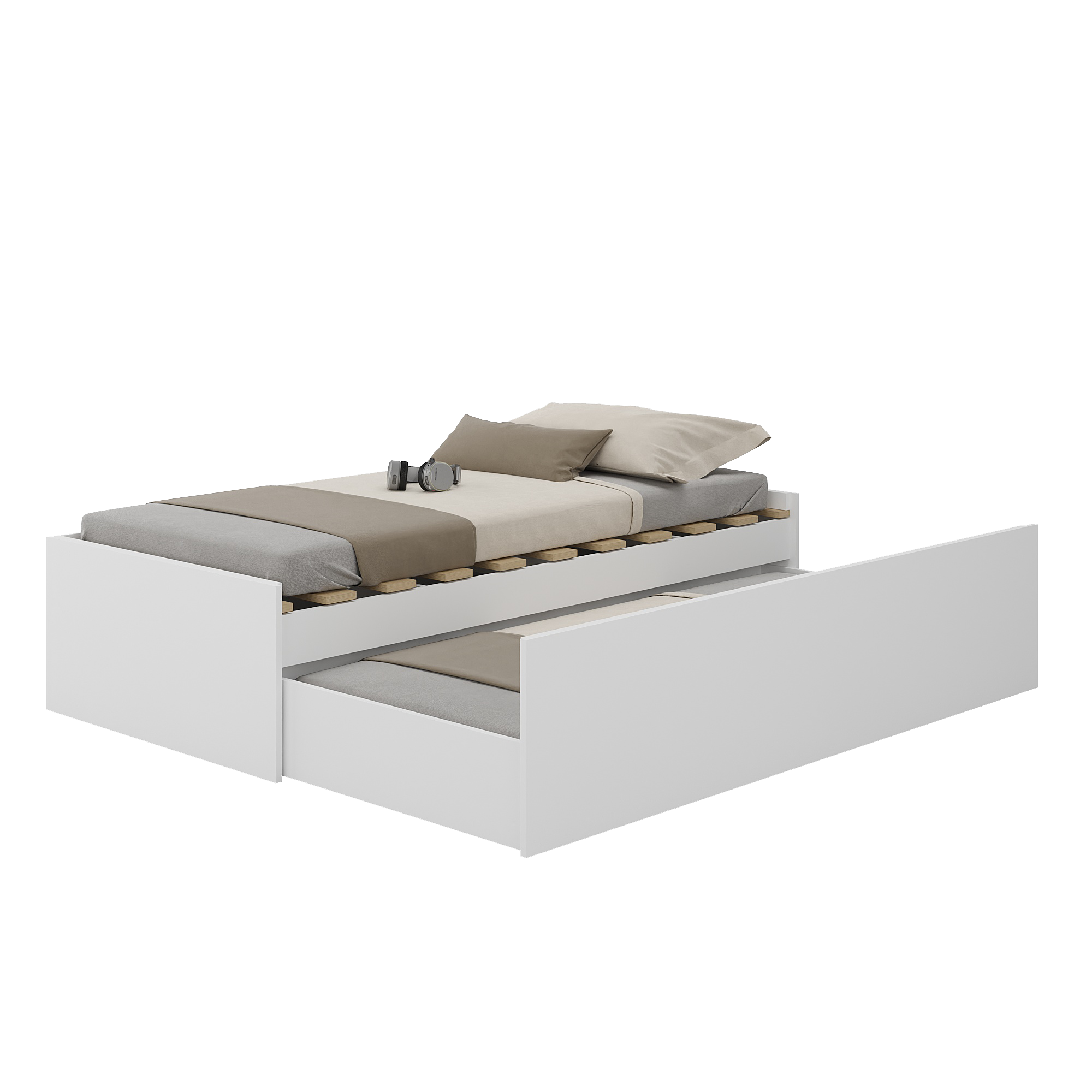 Cama Casal Retrátil com Gaveta Funcional Foscarini Branco