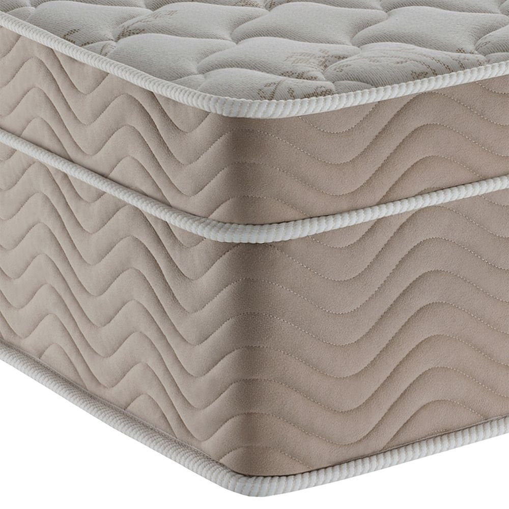 Colchão Casal Molas Ensacadas Ortobom Airtech Spring Pocket Branco Bege 138x188x25cm