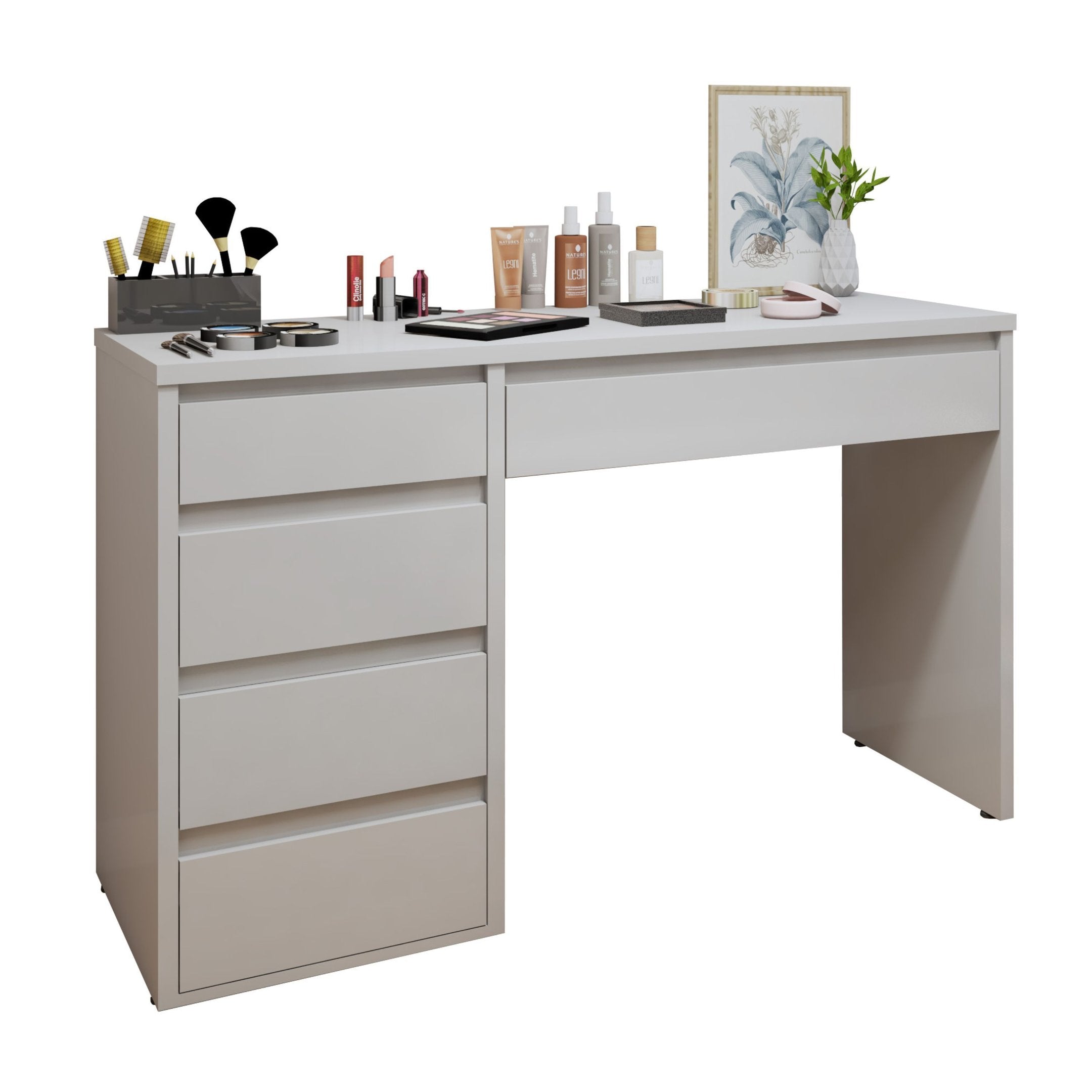 Penteadeira 5 Gavetas 100% MDF sem Espelho Giulia Yescasa Off White