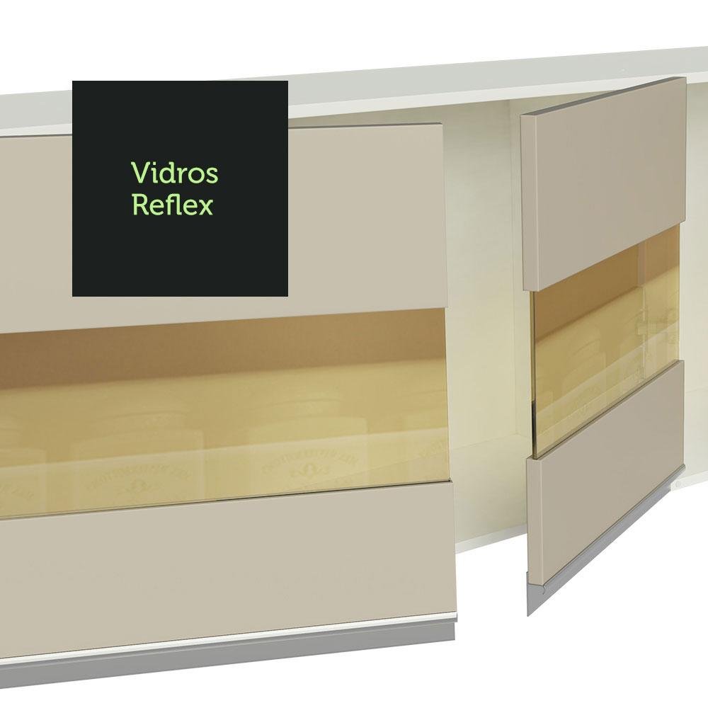 Armário de Cozinha Completa de Canto 100% MDF 447cm Branco/Rustic/Crema Smart Madesa 02