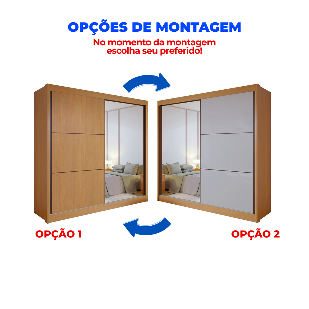 Guarda-Roupa Casal 2 Portas 6 Gavetas Coliseu D Doro 100% MDF Cinamomo/Off White