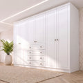 Guarda-Roupa Casal 6 Portas 4 Gavetas Nova York Espresso Móveis 100% MDF/MDP Branco