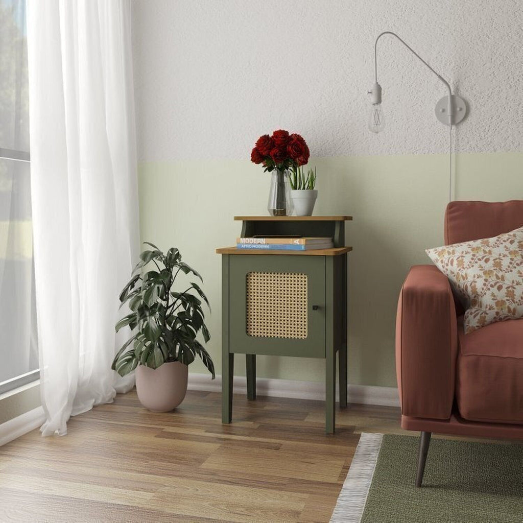 Kit 3 Peças Sala de Estar Charlotte Rack para TV Até 75 Polegadas Mesa de Centro e Apoio Espresso Móveis Carvalho/Menta