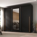 Guarda-Roupa Casal 3 Portas de Correr 6 Gavetas Spazio Yescasa 100% MDF Off White/Cinamomo