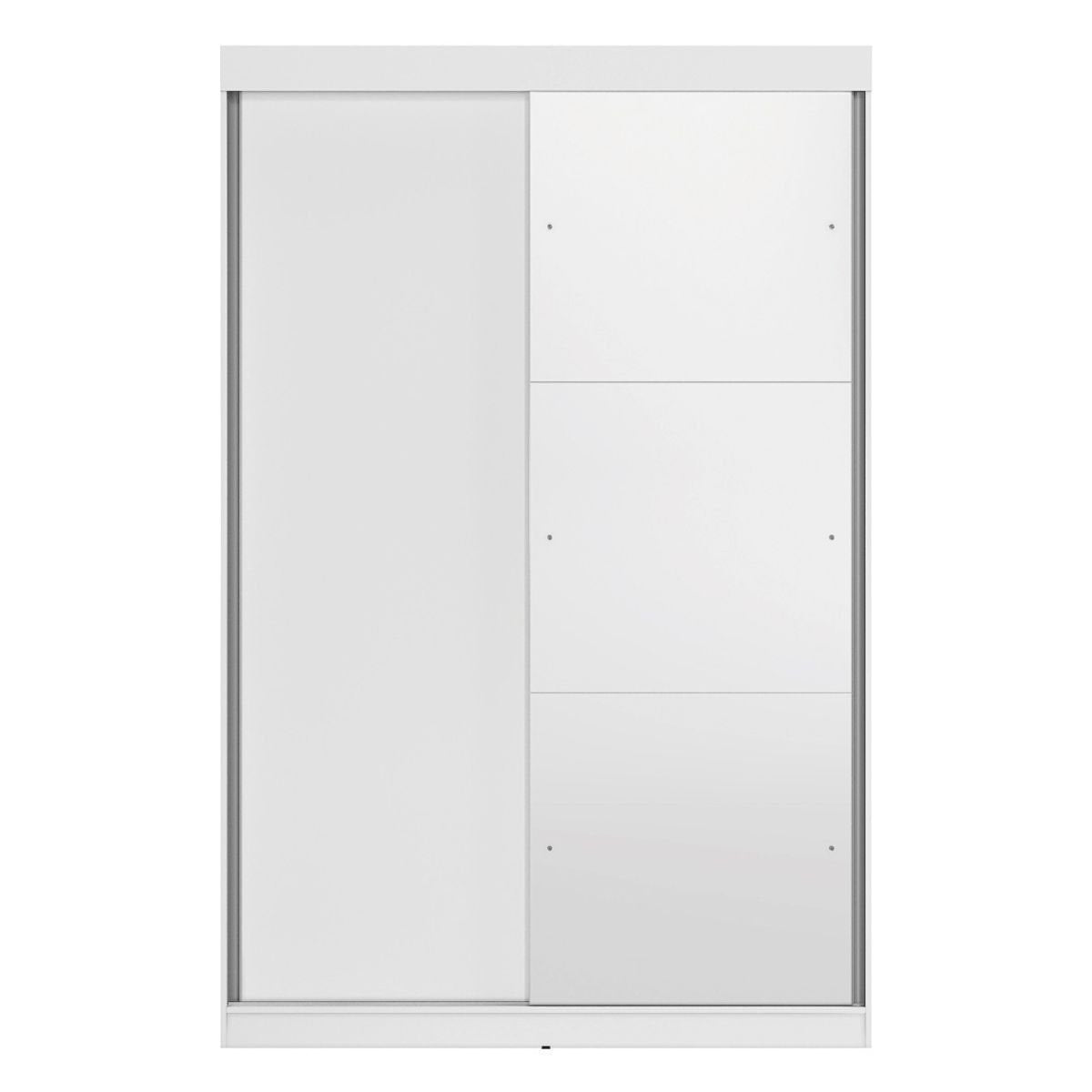 Guarda-Roupa Solteiro Peônia Yescasa 2 Portas de Correr com Espelho 2 Gavetas MDP Branco