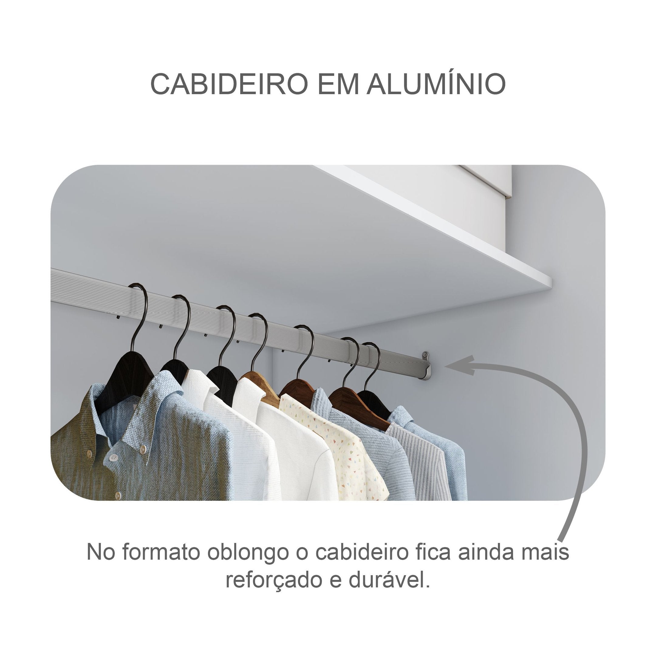 Guarda-Roupa Solteiro 2 Portas 3 Gavetas Ávila Novo Horizonte 100% MDF Branco