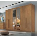 Guarda-Roupa Casal 6 Portas 6 Gavetas Reno Novo Horizonte 100% MDF Marrom/Cumaru/Fendi
