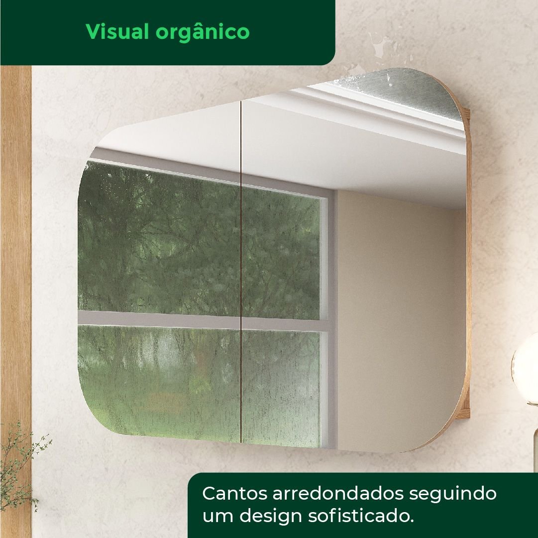 Espelheira para Banheiro Tereza Cristina Fabribam 70cm Catedral