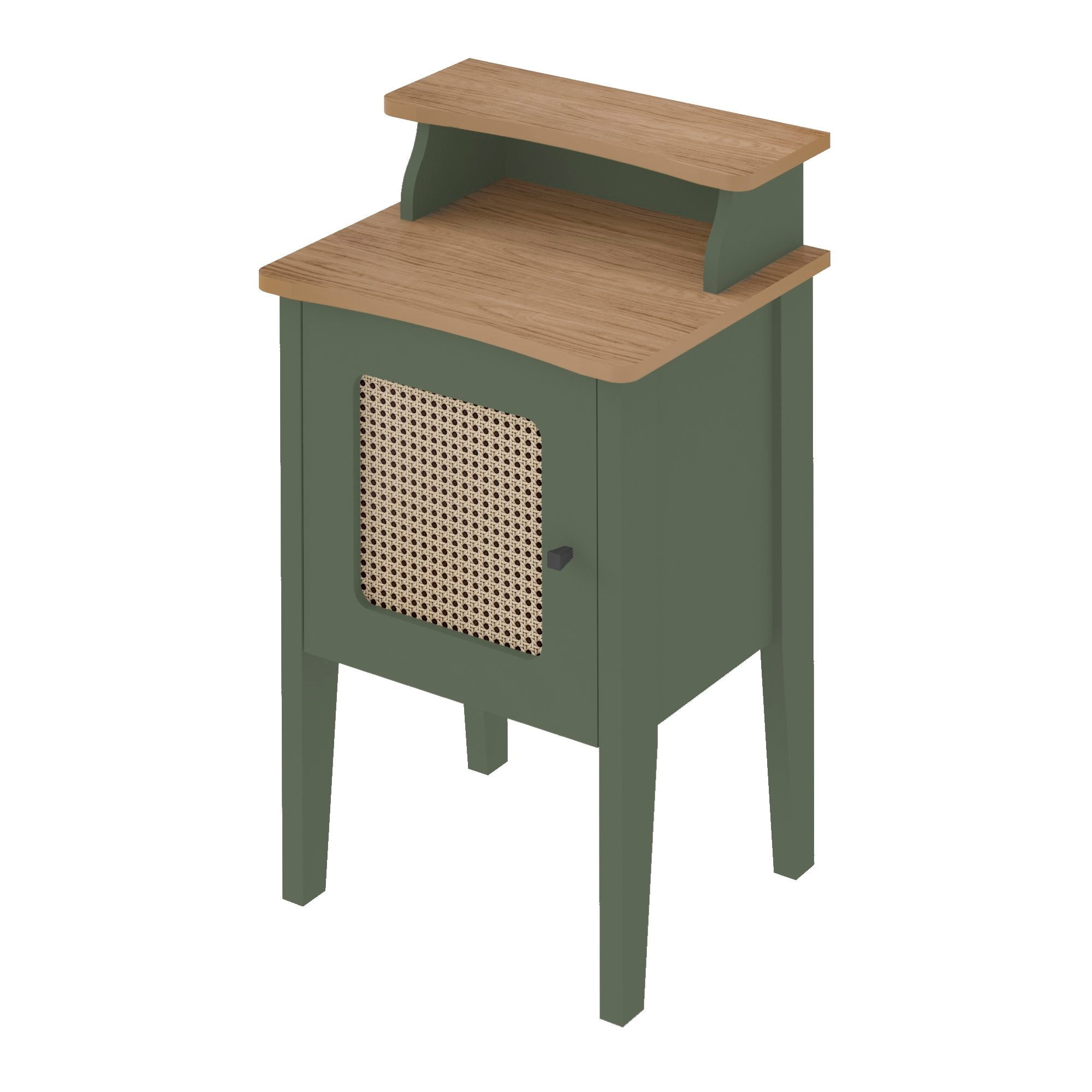 Conjunto Sala de Estar Charlotte Rack Buffet e Mesa de Apoio Artely Móveis Carvalho/Menta