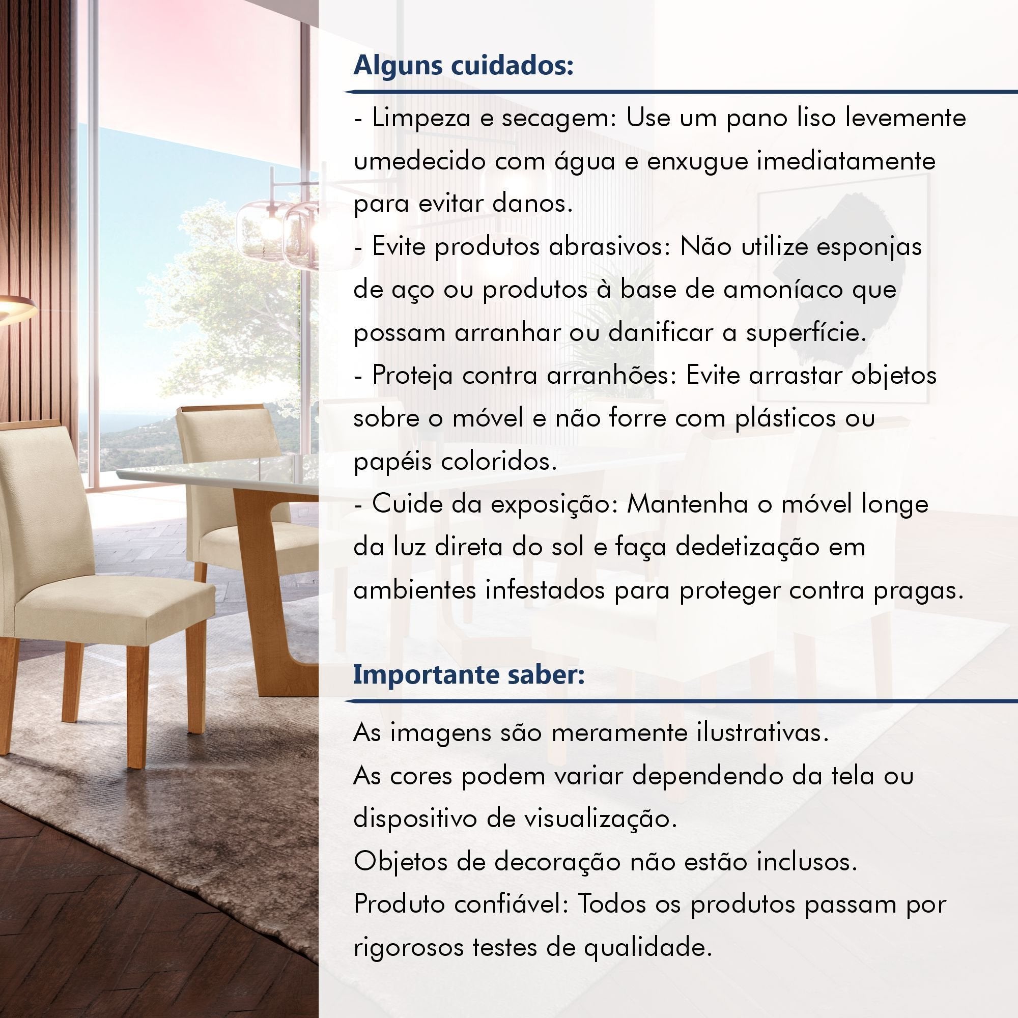Conjunto Sala de Jantar Mesa Retangular Tampo Vidro/MDF com 8 Cadeiras Luísa Smart Plus Cel Móveis