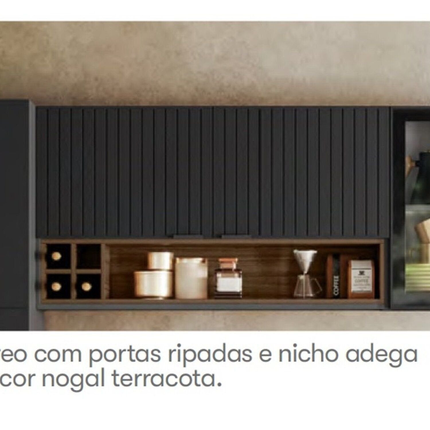 Cozinha Modulada em Aço Exclusive Itatiaia 5 Peças 7 Portas 6 Gavetas Paneleiro Forno Rodapé PVC Preto/Grafite/Matt