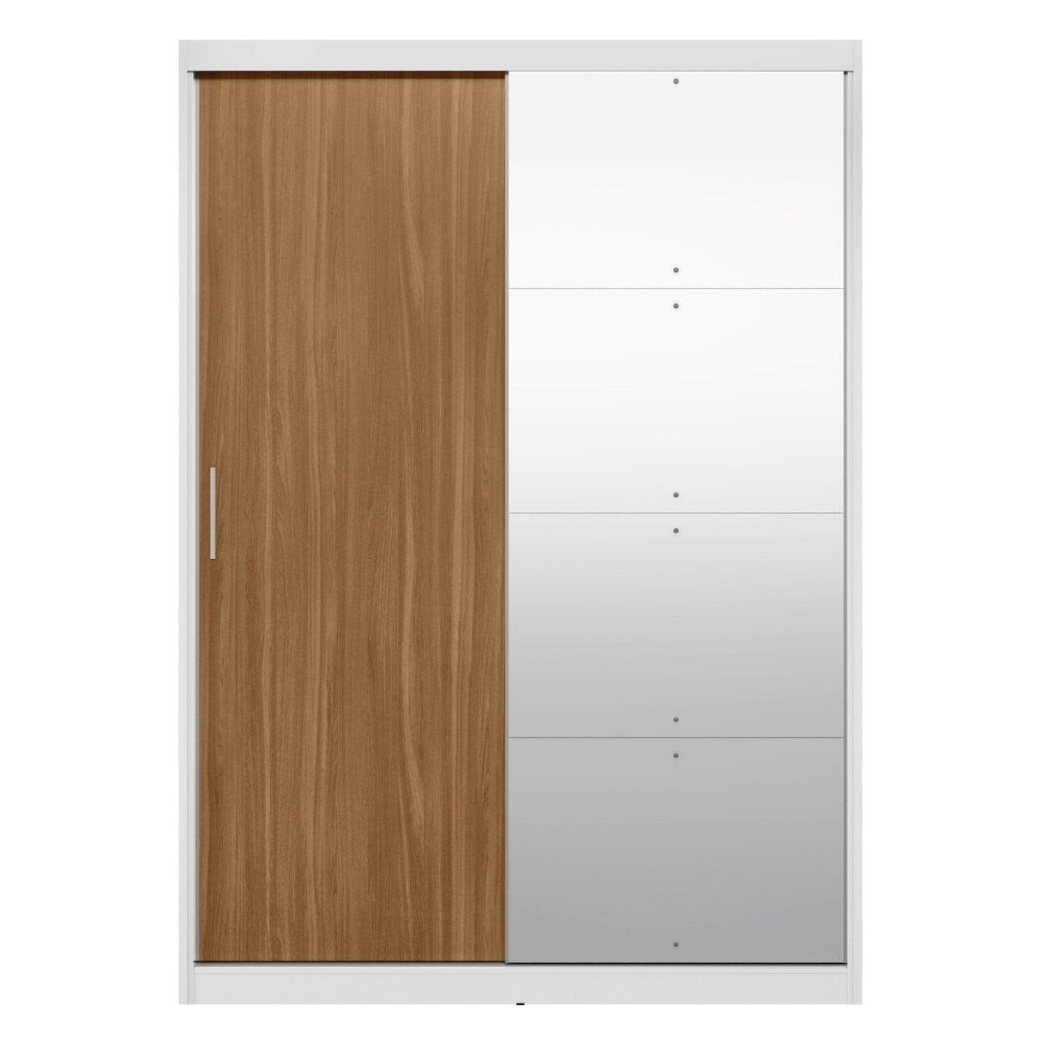Guarda-Roupa Casal com Espelho Demóbile London 2 Portas de Correr 4 Gavetas 100% MDF Branco