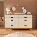 Cômoda Infantil 10 Gavetas 100% MDF Alice FD Branco/Freijó