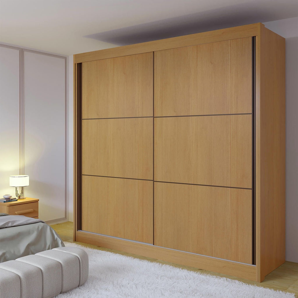 Guarda-Roupa Casal 2 Portas 6 Gavetas Hawai D Doro MDF Marrom/Cinamomo/Off White