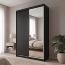 Guarda-Roupa Solteiro 2 Portas 1 Espelho 100% MDF Geneve RR Móveis Branco
